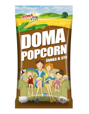Doma pop corn šunka, sýr