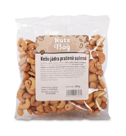 Kešu jádra pražená solená 250g