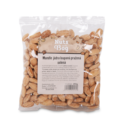 Mandle jádra blanšírovaná pražená solená 250g