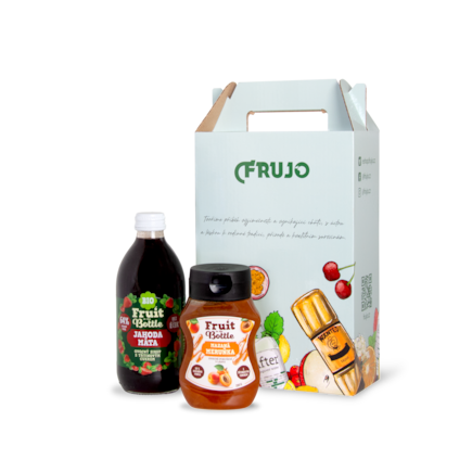 Dárkový balíček - Bio sirup Jahoda s mátou a Mazaná meruňka