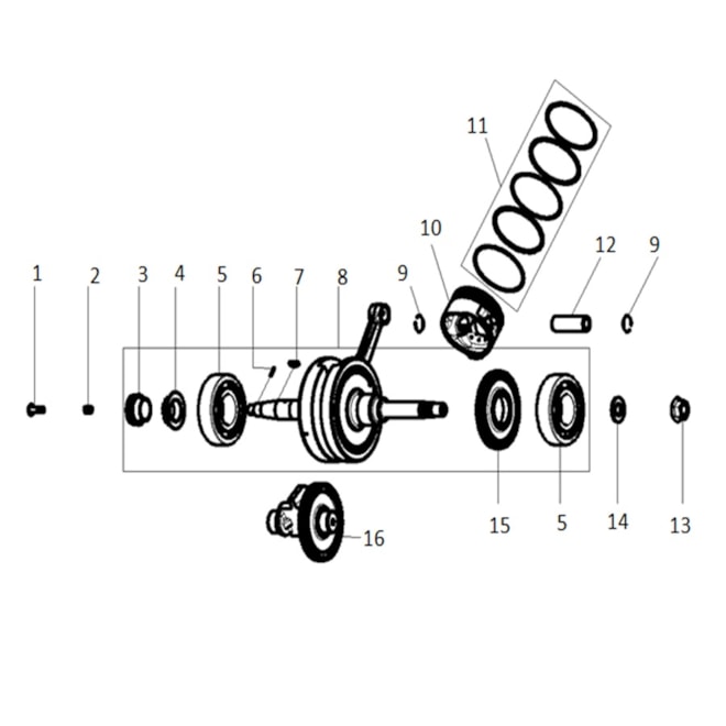 Kliková hřídel komplet