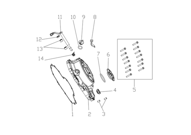 Kryt kľukovej skrine, pravý