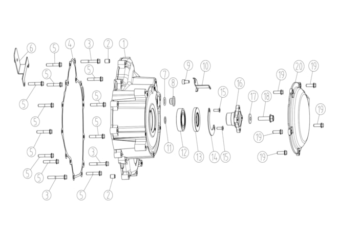 Kryt kľukovej skrine, ľavý