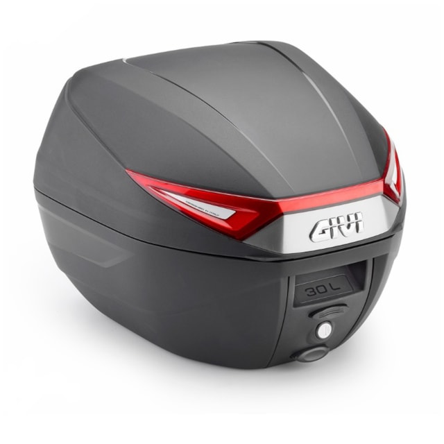 Kufr GIVI C30N, Monolock plotna, černý, nelakovaný, červené odrazky