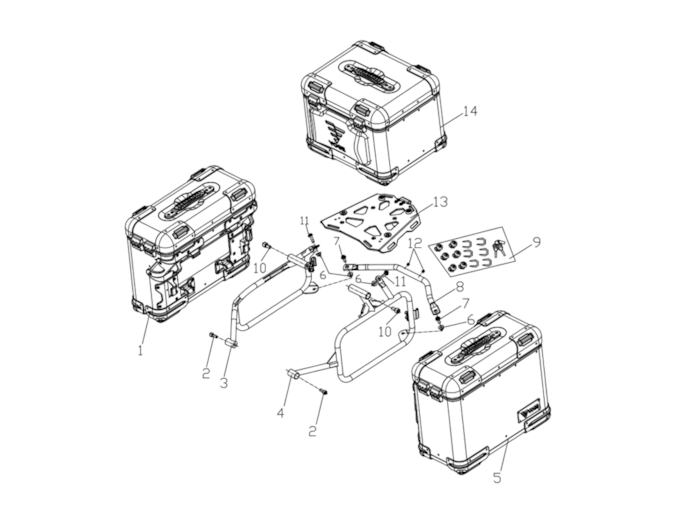 Zadné a bočné kufre