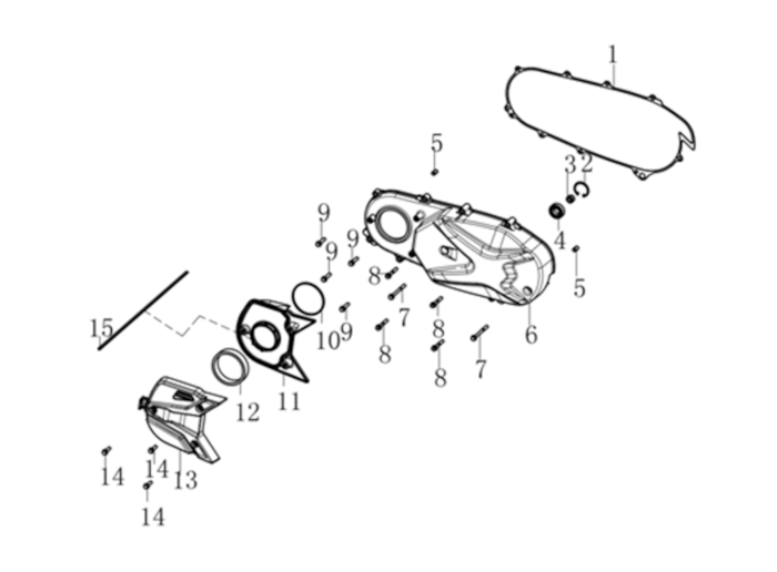 Kryt kľukovej skrine, ľavý