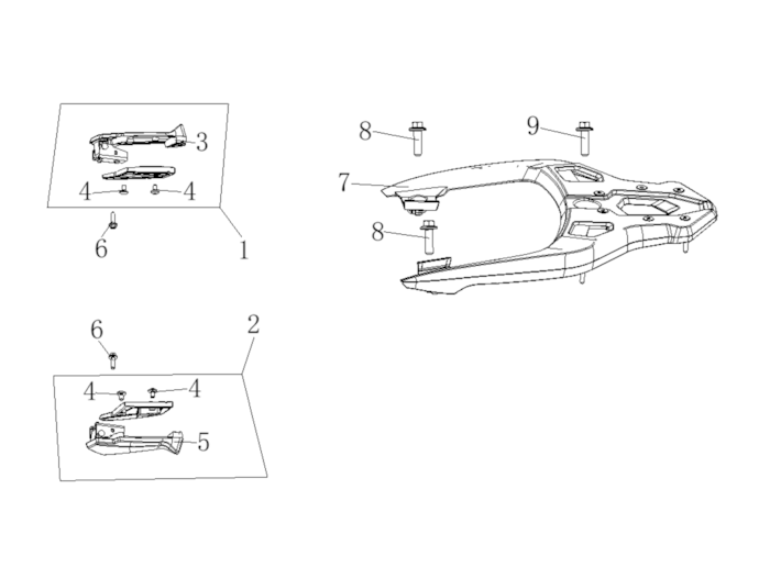 Stupačky a zadný nosič