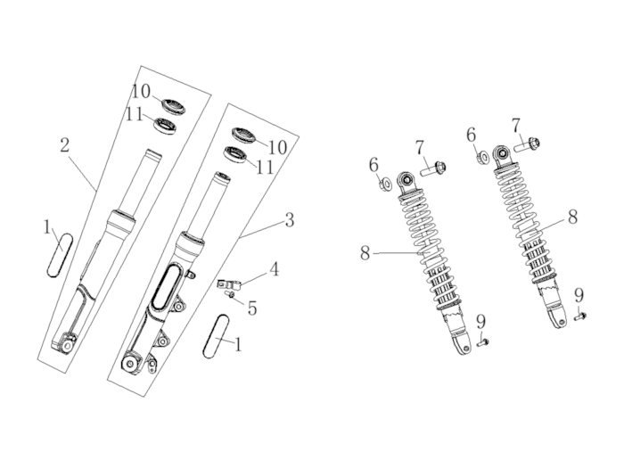 Závesný systém, tlmič nárazov