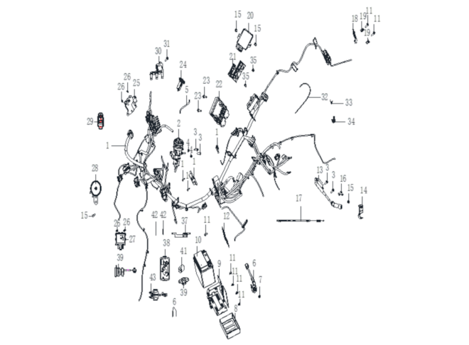 Kabelový svazek a elektrické součásti