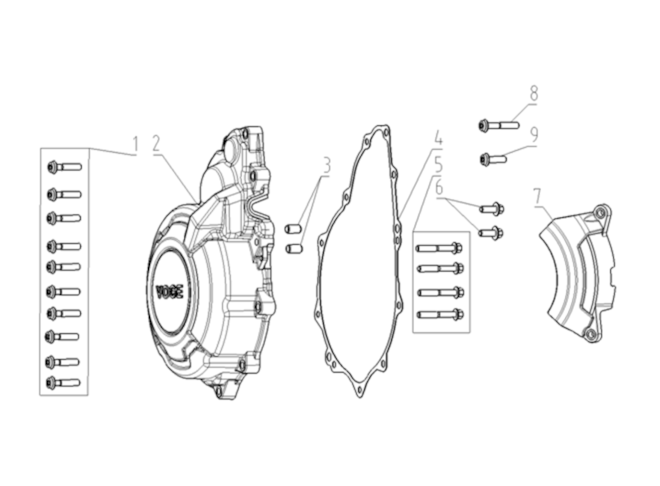 Kryt kľukovej skrine, ľavý