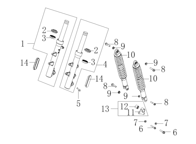 Přední a zadní tlumiče