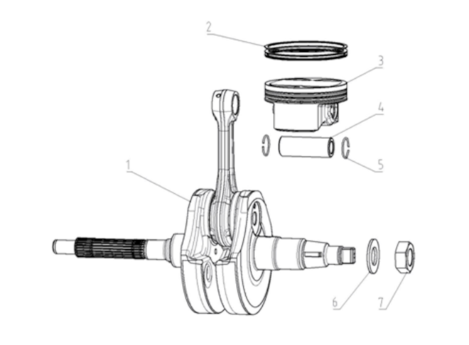 Sada klikového hřídele a ojnic