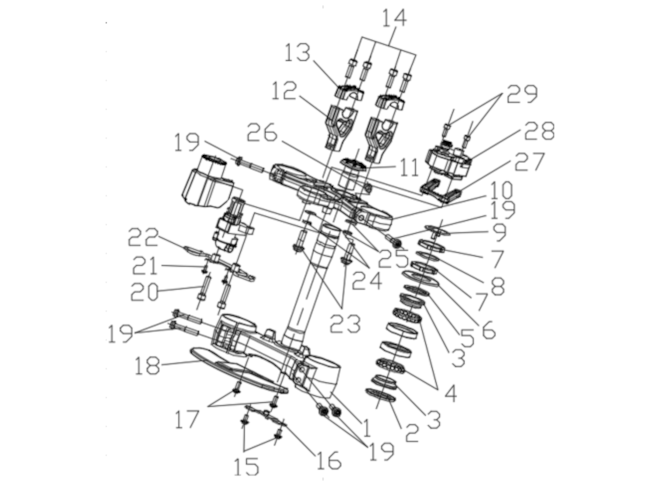 Sestava sloupku řízení