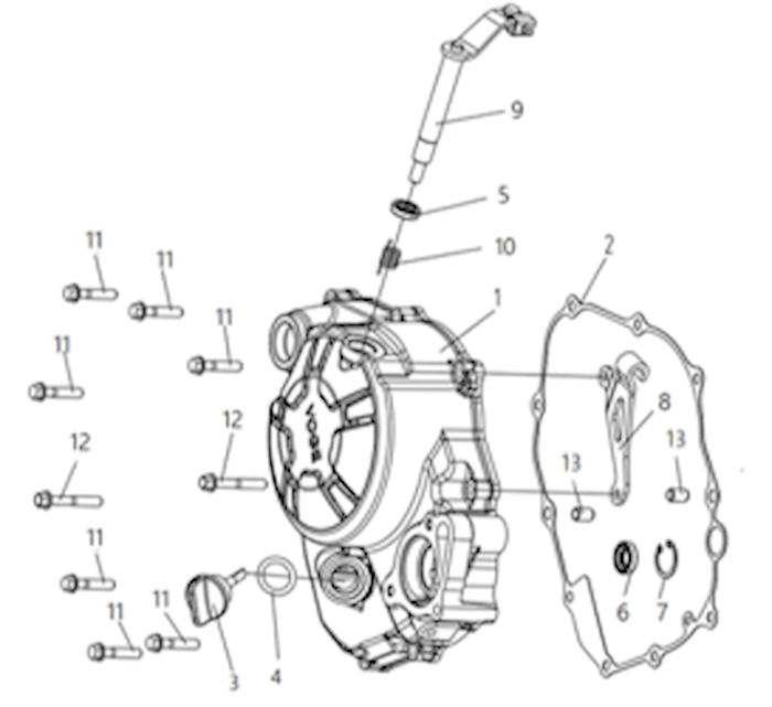Pravý kryt kľukovej skrine