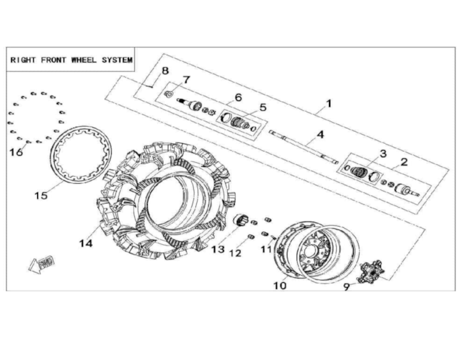 Pravé přední kolo