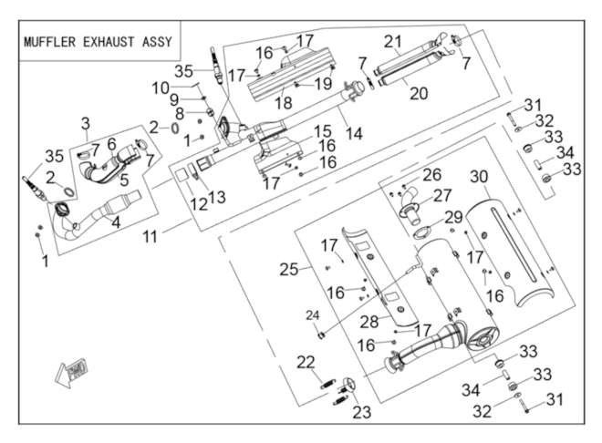 Sestava tlumiče výfuku