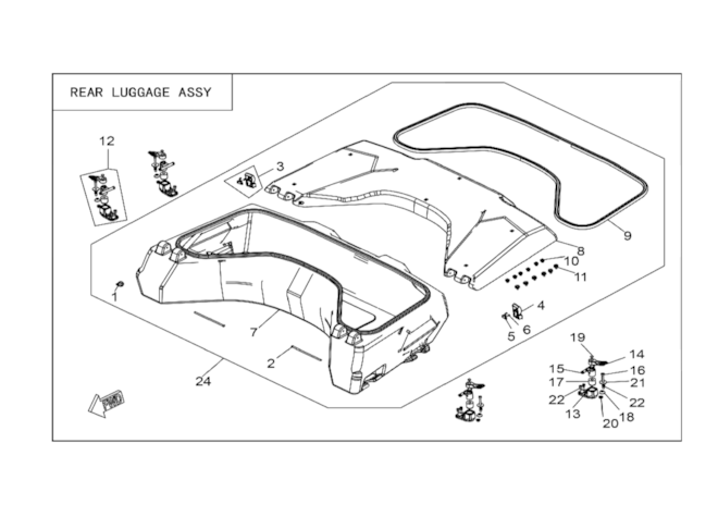 Zadní úložný box, OEM příslušenství