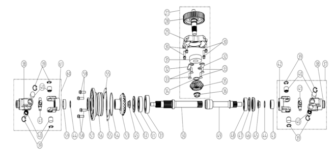 Sada součástí převodového mechanismu