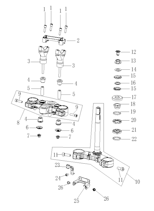 Zostava stĺpika riadenia