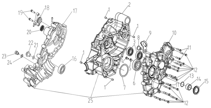 Části převodové skříně
