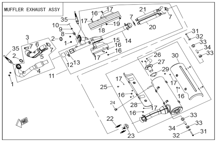Sestava tlumiče výfuku
