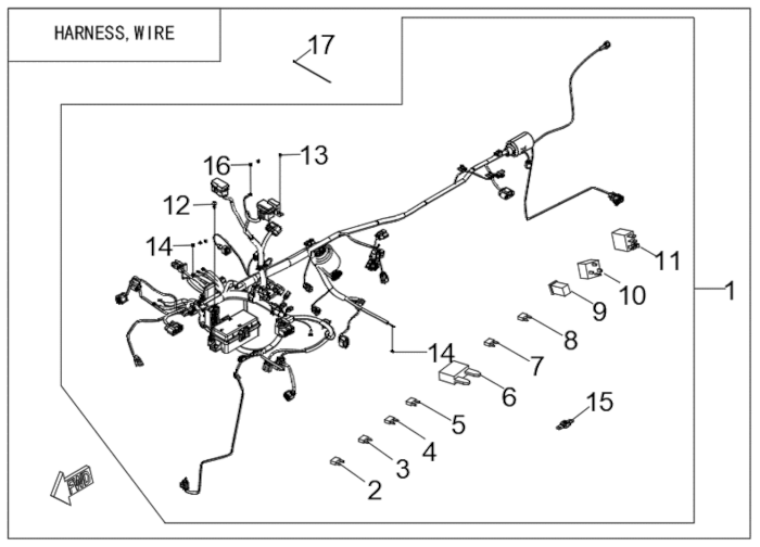 Kabelový svazek a elektrické součásti