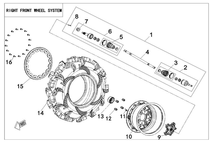 Pravé přední kolo