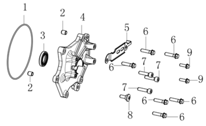 Kryt kľukovej skrine, pravý