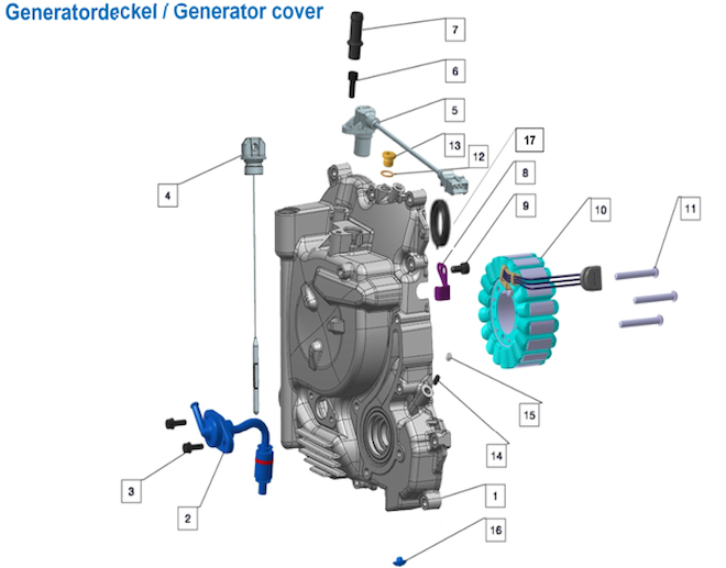 Kryt kľukovej skrine - alternátora