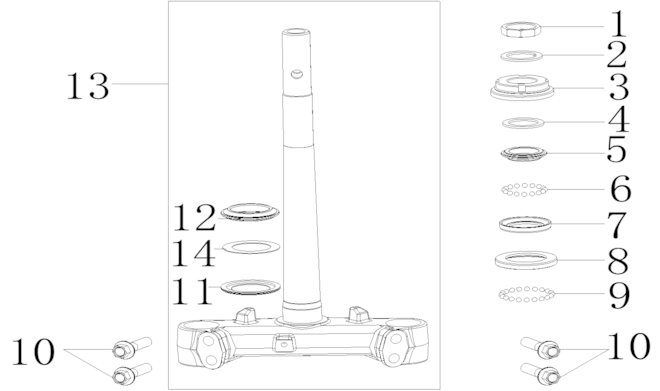 Zostava stĺpika riadenia