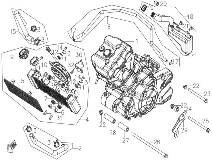 Motor + Chladič 