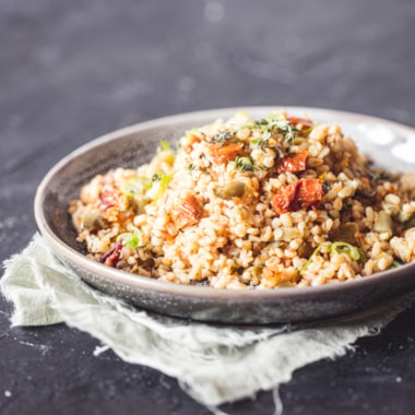 Bulgur se sušenými rajčaty a sójovým masem