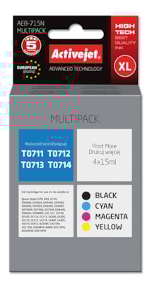 Cartridge EPSON T0715 MULTIPACK 711+712+712+714 (60 ml) ActiveJet AEB-715N