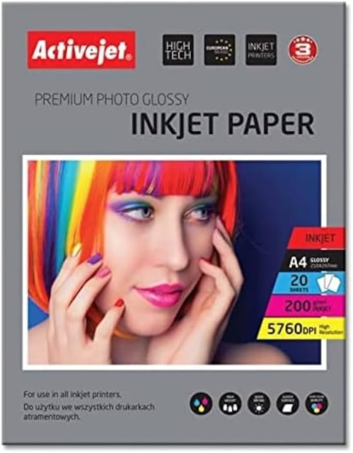 Fotopapír ActiveJet 200g/m2 A4/ 20 listů Premium Photo Glossy AP4-200G20