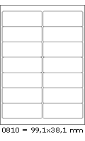 Etikety bílé  99,1 x 38,1 mm (100 listů á 14 etiket) KZK