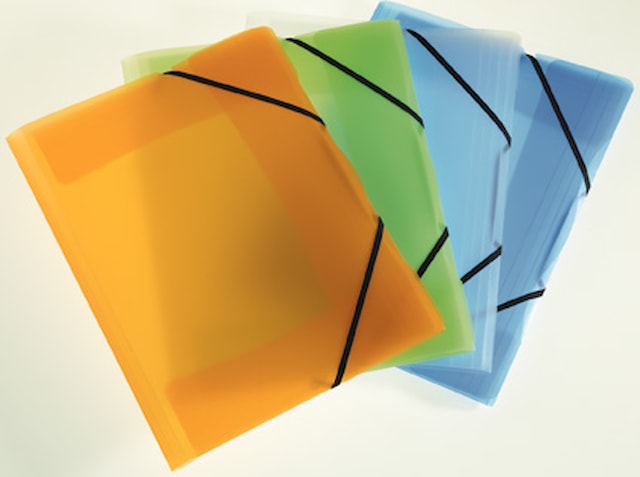 Složka tříklopá opaline s gumou zelená