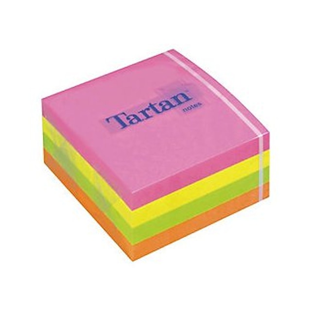 Bloček samolepící-kostka  76x 76mm, 400 NEON  lístků, 3M-Tartan