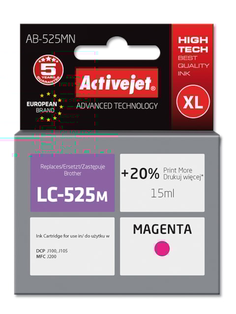 Cartridge Brother LC-525M magenta (15 ml) ActiveJet AB-525MN