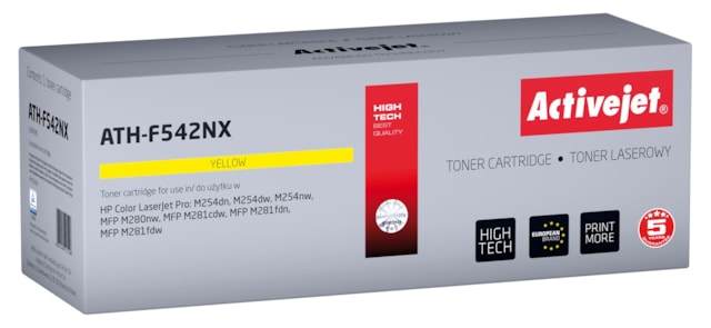 Toner HP CF542X (540) yellow pro HP LJ M254,M280,M281 (2500s) Activejet New100% ATH-F542NX