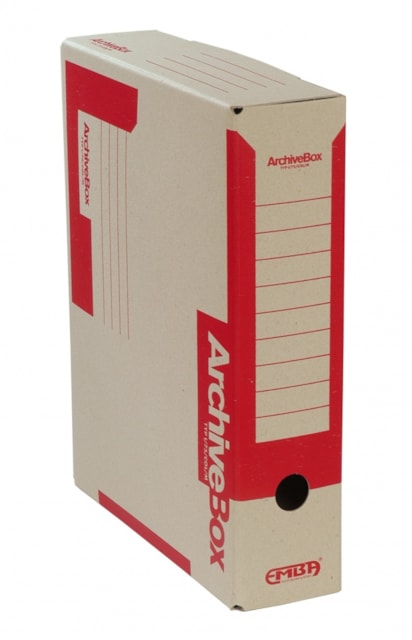 Krabice archivní EMBA A4  75mm červená
