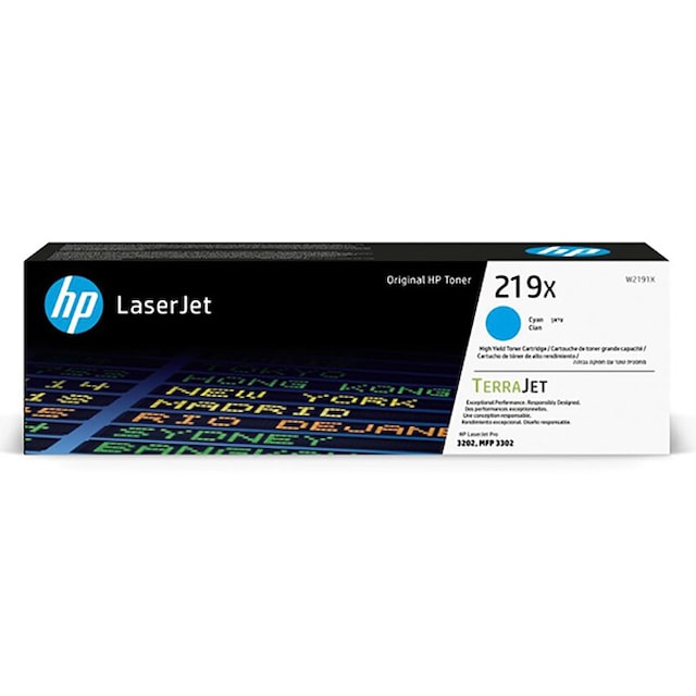 Toner HP TerraJet W2191X pro HP LASERJET PRO 3202 (HP 219X) cyan (2500str.) orig