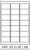 Etikety bílé  63,5 x  38,1mm (100listů á 21etiket) R0ECO