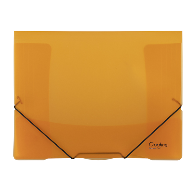 Složka tříklopá opaline s gumou oranžová