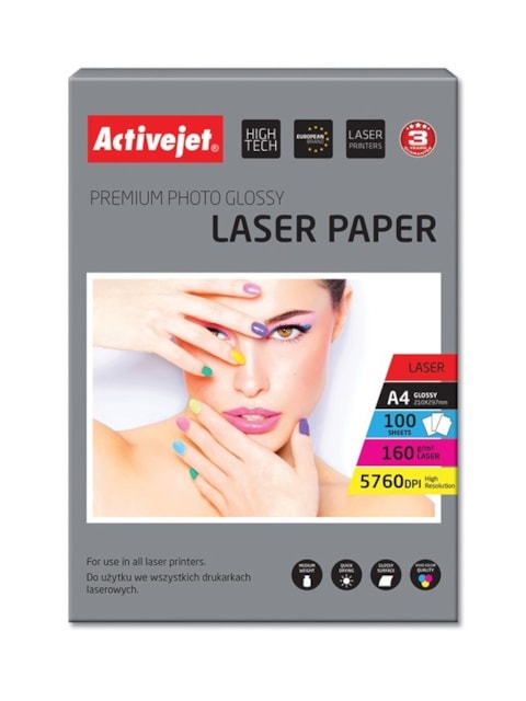 Fotopapír ActiveJet 160g/m2 A4/100 listů LASER Professional Photo Glossy  AP4-160G100L
