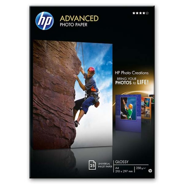 Fotopapír HP Advanced Photo Paper Glossy 250g/m2,  A4 bal.25 listů Q5456A