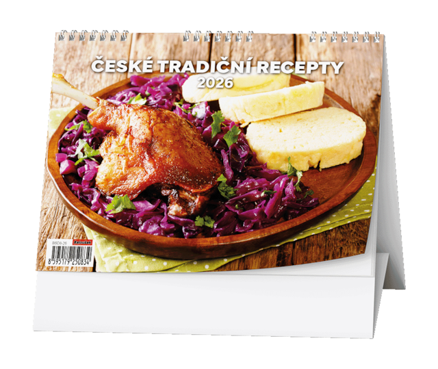 ! Kalendář stolní České tradiční recepty 2026, DOPRODEJ, poslední 3 kusy