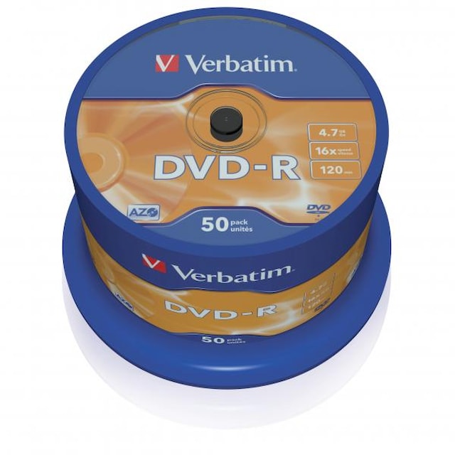 DVD-R 4,7GB Verbatim  DLP 16x, spindl  50 ks, cena za bal.