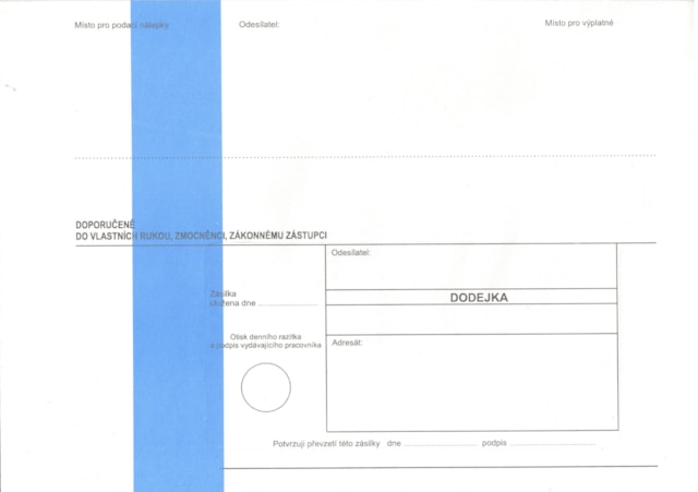 Obálka DODEJKA modrý pruh C5 (162x229mm) REC samopr.odtrh.okno vlhčící HELMA bal. 1.000 ks