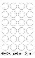 Etikety kulaté prům. 40mm (100 listů) R0121 ŽLUTÁ