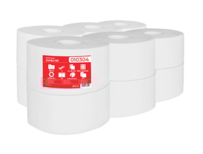 Papír toaletní Jumbo 2vrstvý bílý role 19cm  bal.12 ks 010304